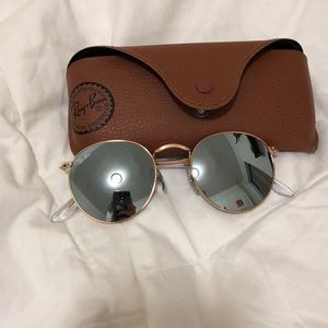 Silver Flash Round Flat Ray-Bans